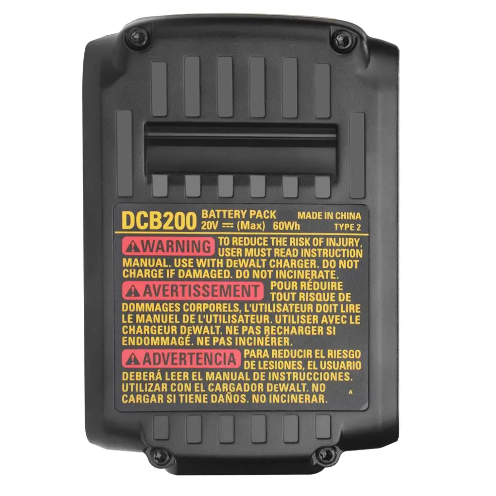 20V 3.0Ah 6.0Ah DCB200 Replacement Li-ion Battery for DeWalt MAX XR DCB205 DCB201 DCB203 power tool Batteries 
20V 3.0Ah 6.0Ah DCB200 Replacement Li-ion Battery for DeWalt MAX XR DCB205 DCB201 DCB203 power tool Batteries
