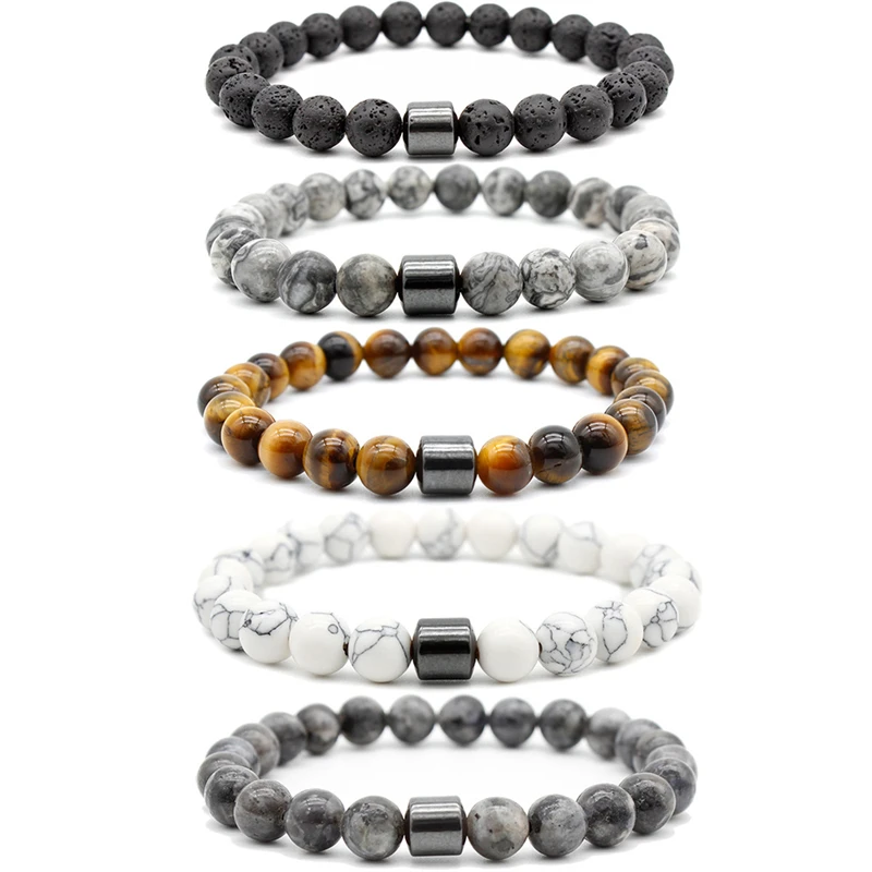 Bracelet Homme Magnetic Initial Black White Natural Stone Tiger Eye Beaded Bracelets for Men Women Fashion Jewelry Wholesale
Bracelet Homme Magnetic Initial Black White Natural Stone Tiger Eye Beaded Bracelets for Men Women Fashion Jewelry Wholesale