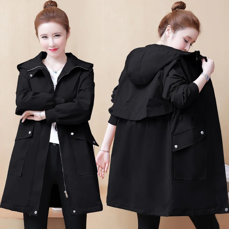 Hot Sale 2020 Autumn Classic Black Long Trench Coat Women Casual Thin Windbreaker Female Overcoat Hooded Coat Plus Size 3XL Y552
Hot Sale 2020 Autumn Classic Black Long Trench Coat Women Casual Thin Windbreaker Female Overcoat Hooded Coat Plus Size 3XL Y552
