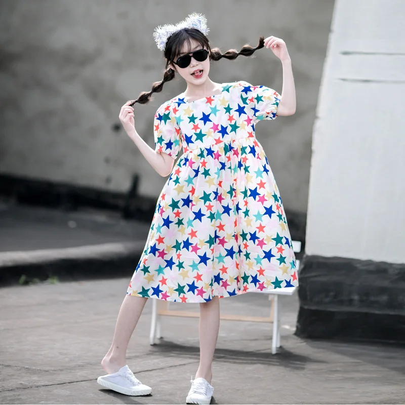 4 To 16 Years, Short Sleeve 2022 New Kids Summer Clothes Stars Fashion Girls Dress 100% Cotton Teen Dress Children ,#6080
4 To 16 Years, Short Sleeve 2022 New Kids Summer Clothes Stars Fashion Girls Dress 100% Cotton Teen Dress Children ,#6080