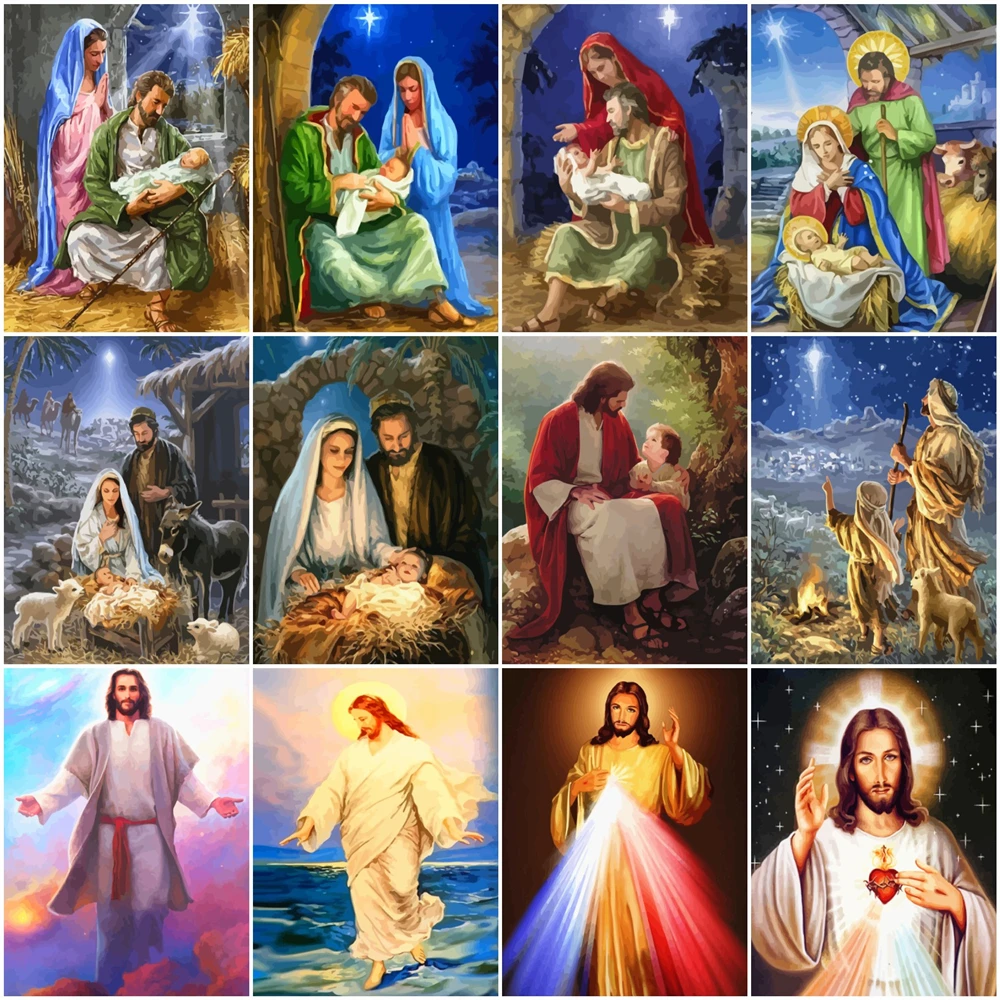 

HUACAN Paint By Numbers Jesus Drawing On Canvas Pictures By Number Handpainted Religion Kits Home Decor