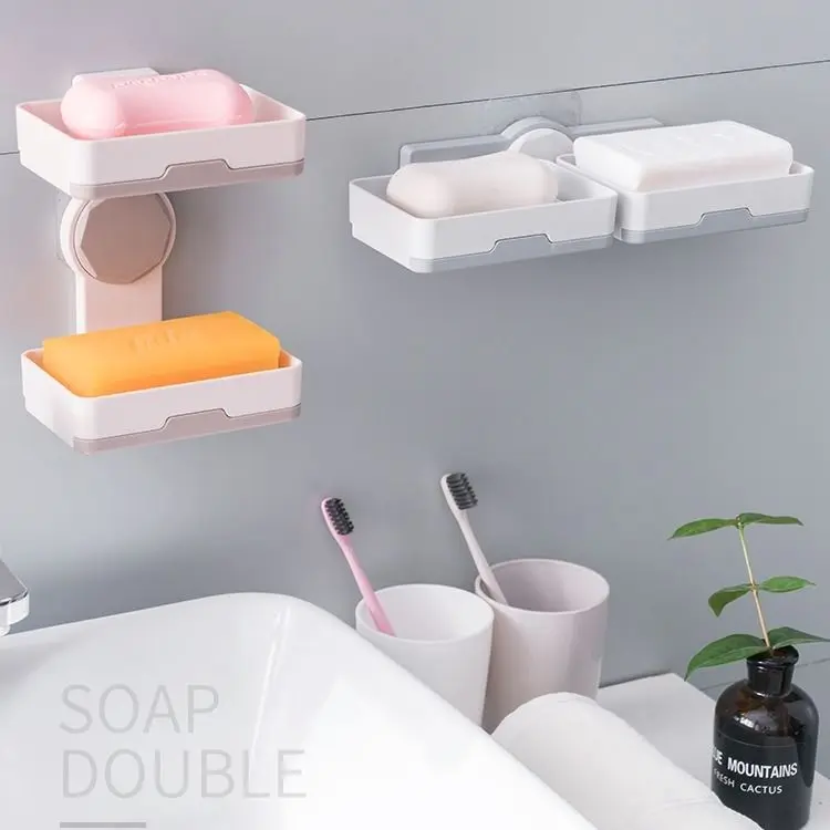 Creative Nordic Double Layer Soap Box Perforated Soap Box Suction Cup Bathroom Wall Hanging Drain Soap Holder
Creative Nordic Double Layer Soap Box Perforated Soap Box Suction Cup Bathroom Wall Hanging Drain Soap Holder