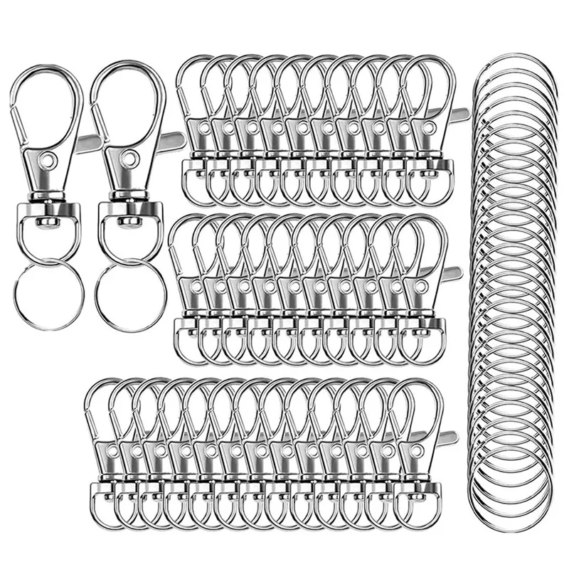 120 Rotating Snap Hooks With Key Ring, Metal Lobster Claw Clasp, Handmade Key Ring
120 Rotating Snap Hooks With Key Ring, Metal Lobster Claw Clasp, Handmade Key Ring