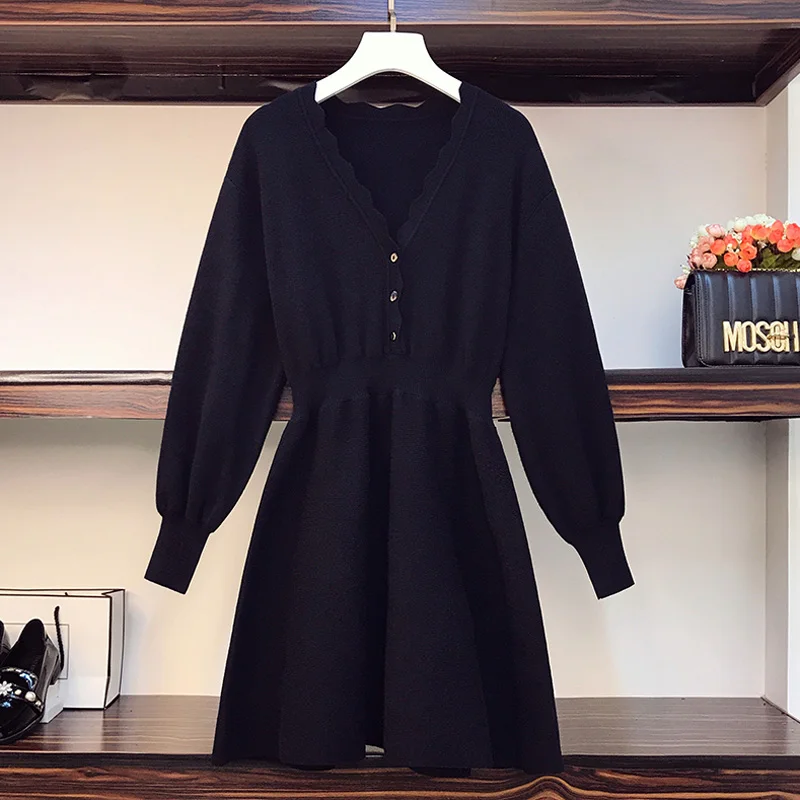 Black Knitted Dress Women Sexy Party Dresses Long Sleeve Knee-Length Elegant Plus Size A Line Dress Female Spring Vintage Cloth
Black Knitted Dress Women Sexy Party Dresses Long Sleeve Knee-Length Elegant Plus Size A Line Dress Female Spring Vintage Cloth