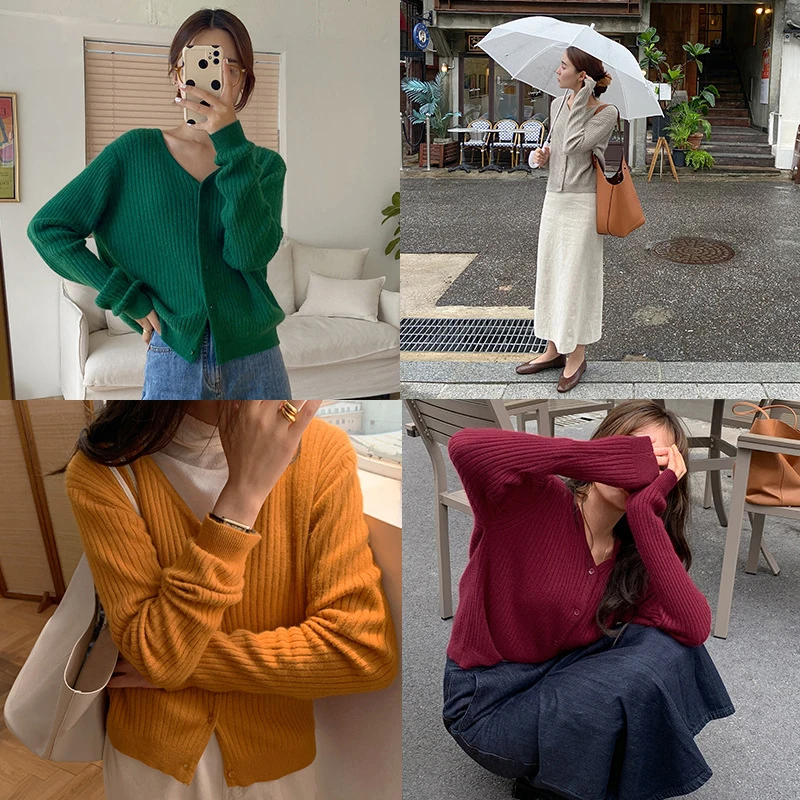 2020 Autumn Winter New Wool Knitted Coat Elegant Simple Temperament Long Sleeve V-Neck Sweater Cardigan Fashion Casual Style
2020 Autumn Winter New Wool Knitted Coat Elegant Simple Temperament Long Sleeve V-Neck Sweater Cardigan Fashion Casual Style