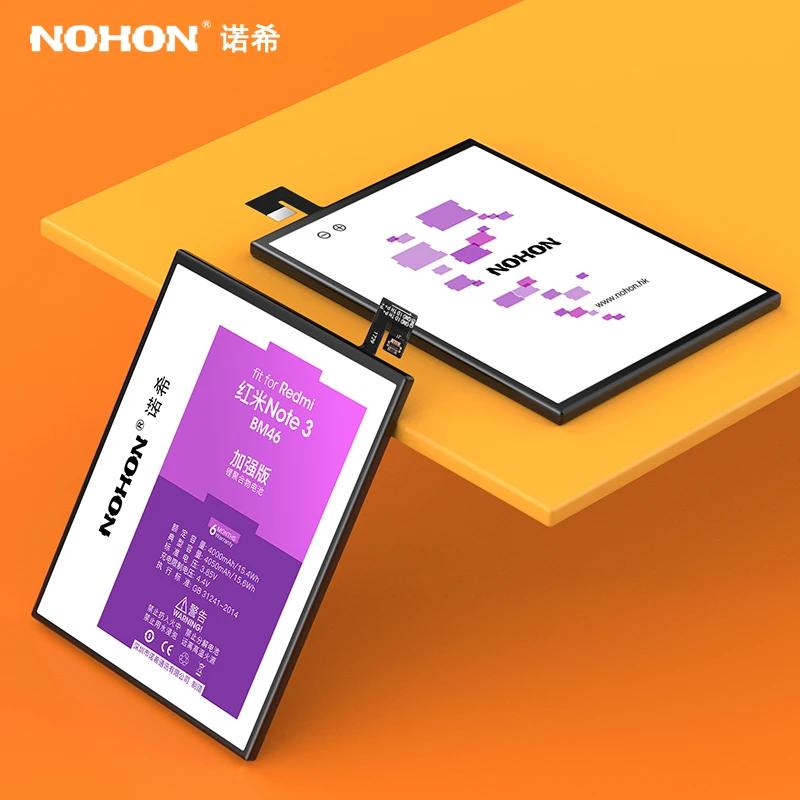 Аккумулятор NOHON сменный для Xiaomi Redmi Note 2 3 5A 7 8 Pro 4 4X 5 8T BM45 BM46 BM47 BN31 BN41 BN43 BN45 BN46 BN4A