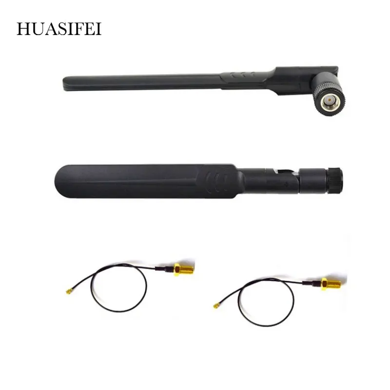 HUASIFEI 2 4 ГГц x 5dBi WiFi антенна SMA беспроводной маршрутизатор RP + 2x10 см U.fl/кабель