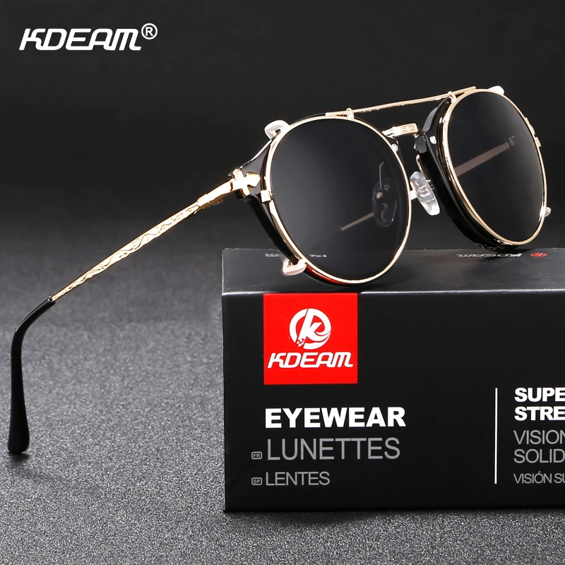 KDEAM Steampunk Clip On Sunglasses Men Round Sun Glasses Women Baroque Carved Legs All-matching Size With Original KDEAM Box
KDEAM Steampunk Clip On Sunglasses Men Round Sun Glasses Women Baroque Carved Legs All-matching Size With Original KDEAM Box