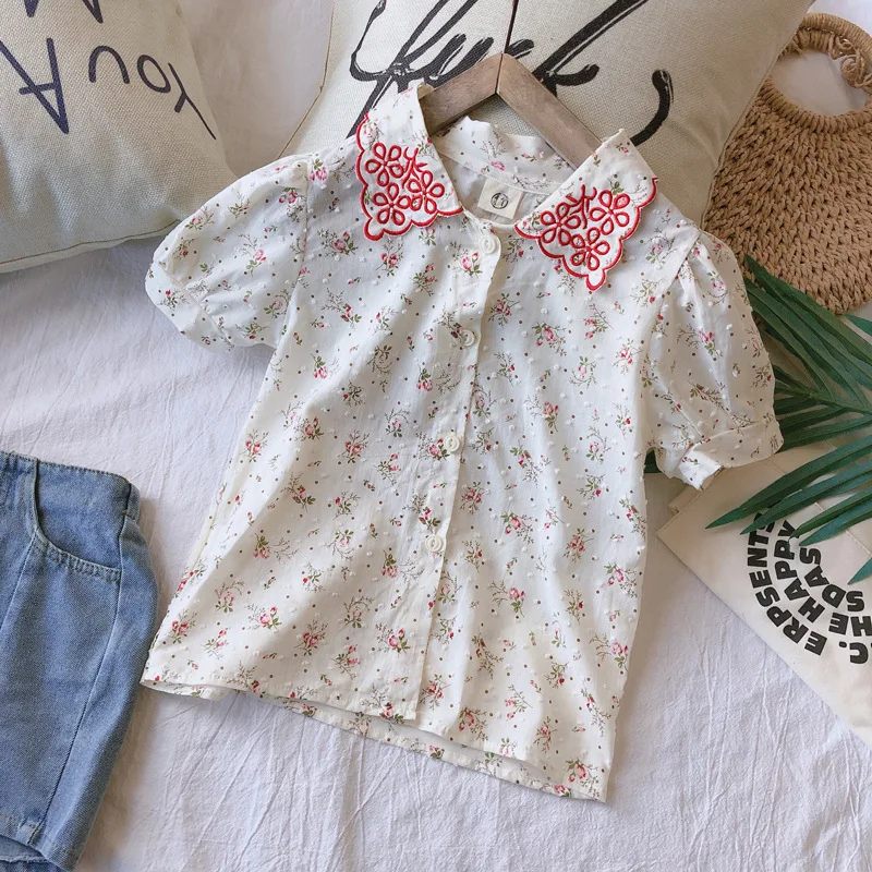 Children's Clothing Girls Shirt 2021 Summer New Girl Lapel Embroidery Small Fresh Floral Short-sleeved Shirt Female Baby Blouse
Children's Clothing Girls Shirt 2021 Summer New Girl Lapel Embroidery Small Fresh Floral Short-sleeved Shirt Female Baby Blouse