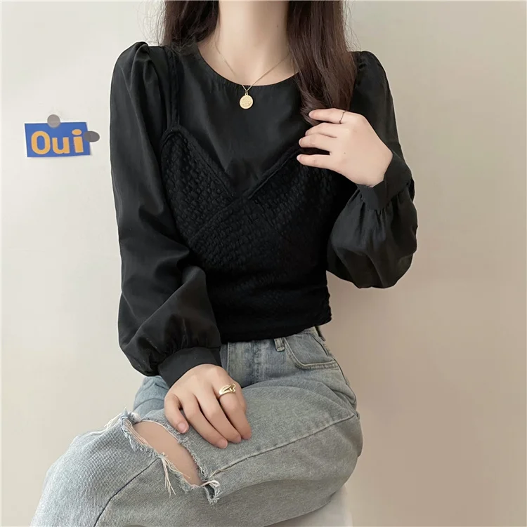 Chiffon Loose Women's Shirts New Fashion Blouses Casual Long Sleeve Blusas Splicing O-neck Shirts Autumn Houthion
Chiffon Loose Women's Shirts New Fashion Blouses Casual Long Sleeve Blusas Splicing O-neck Shirts Autumn Houthion
