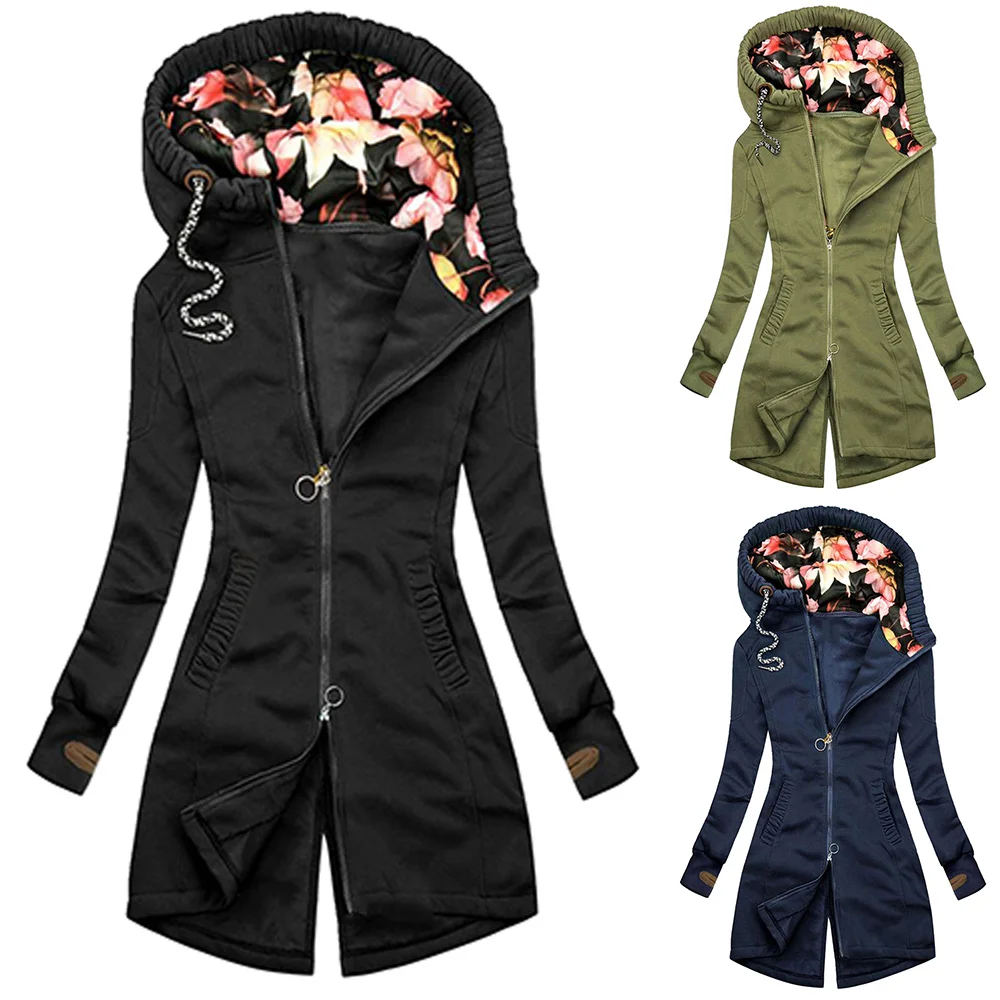 Autumn Winter Women's Fashion Trench Coat Solid Zipper Hooded Jacket Long Sleeve Slim Jacket Coat Female Trench Coat for Women
Autumn Winter Women's Fashion Trench Coat Solid Zipper Hooded Jacket Long Sleeve Slim Jacket Coat Female Trench Coat for Women