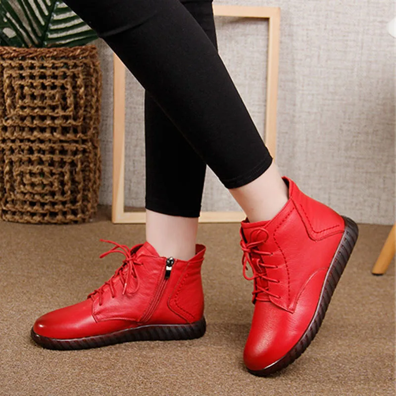 BEYARNE 2020 New Autumn Winter Women Boots Handmade Ankle Flat Boots Real Genuine Leather Shoes Lace Up Zipper Boots Women Shoe
BEYARNE 2020 New Autumn Winter Women Boots Handmade Ankle Flat Boots Real Genuine Leather Shoes Lace Up Zipper Boots Women Shoe