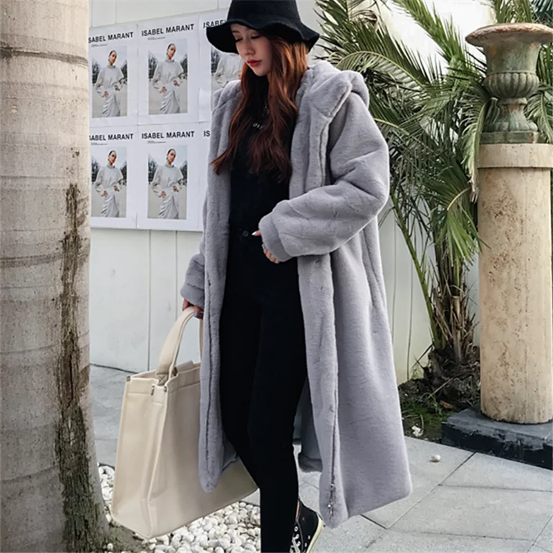 Зимнее пальто из искусственного меха для женщин модное высококачественное