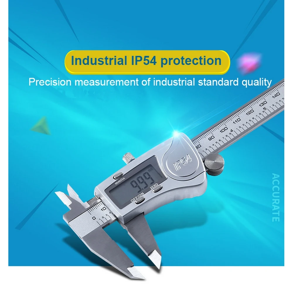 Digital Display Stainless Steel Calipers 0-150mm 1/64 Fraction/MM/Inch LCD Electronic Vernier Caliper IP54 Waterproof
Digital Display Stainless Steel Calipers 0-150mm 1/64 Fraction/MM/Inch LCD Electronic Vernier Caliper IP54 Waterproof