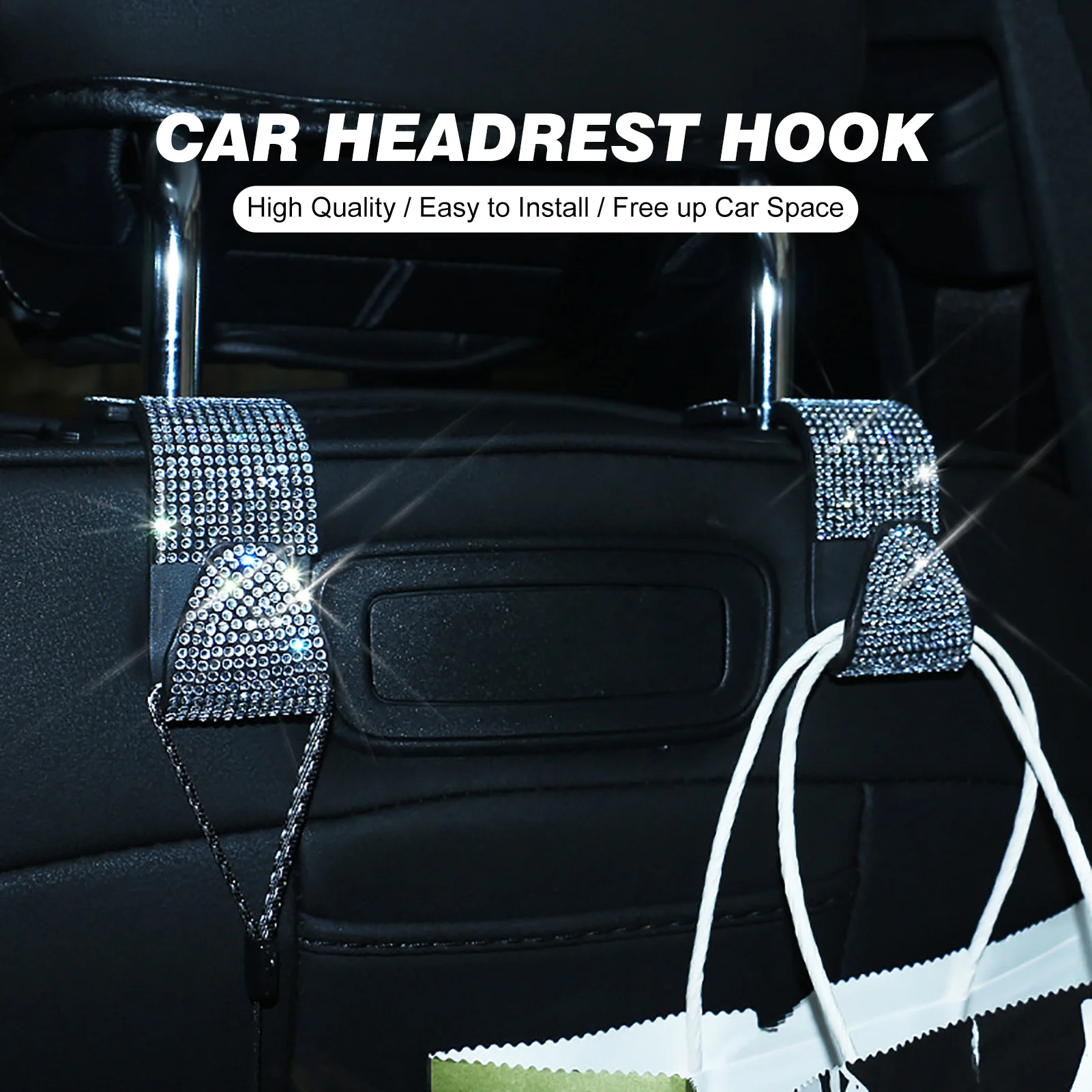 2pcs Car Accessories Hook Suitable For Most Car Seats Back Headrest Hidden Creative Diamond-studded Car Rear Seat Hook
2pcs Car Accessories Hook Suitable For Most Car Seats Back Headrest Hidden Creative Diamond-studded Car Rear Seat Hook
