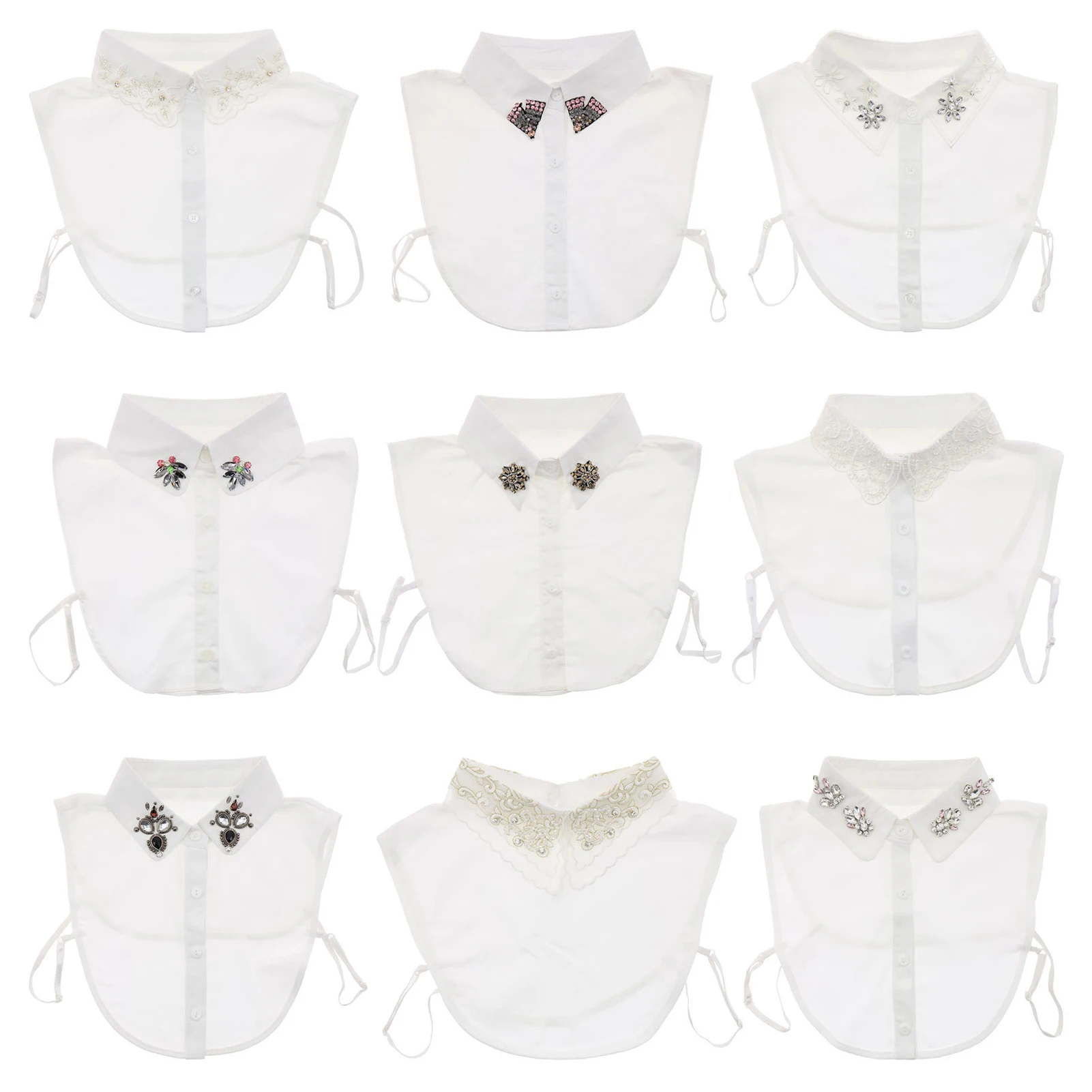 Stylish Blouse Detachable Lace Collar Half Shirt False Faux Collar with Adjustable Strap All-match New 
Stylish Blouse Detachable Lace Collar Half Shirt False Faux Collar with Adjustable Strap All-match New