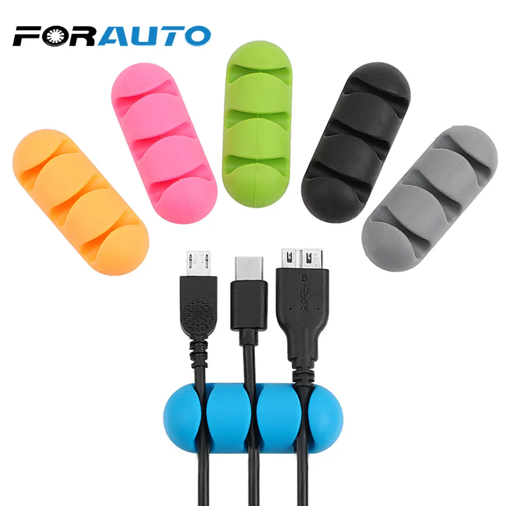 FORAUTO автомобильный держатель провода силиконовый для наушников USB кабель зажим