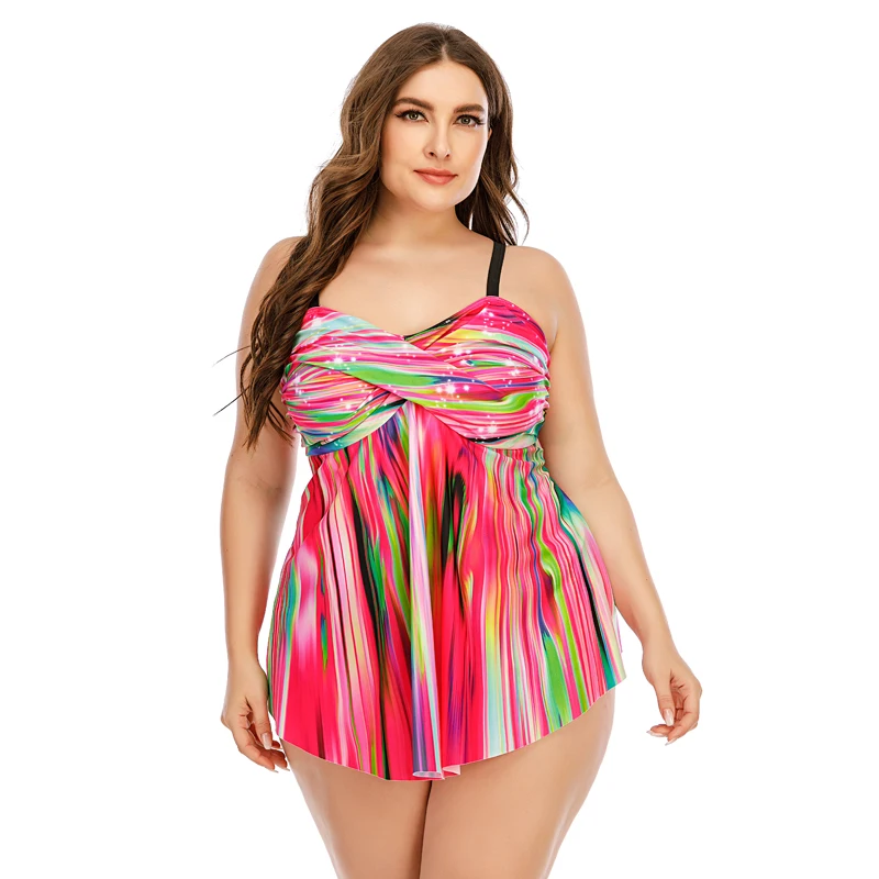 New Separate Swimsuits Colorful Striped Women's Swim Dress Push Up Bathing Suits Female Beachwear High Waist Plus Size Swimwear
New Separate Swimsuits Colorful Striped Women's Swim Dress Push Up Bathing Suits Female Beachwear High Waist Plus Size Swimwear