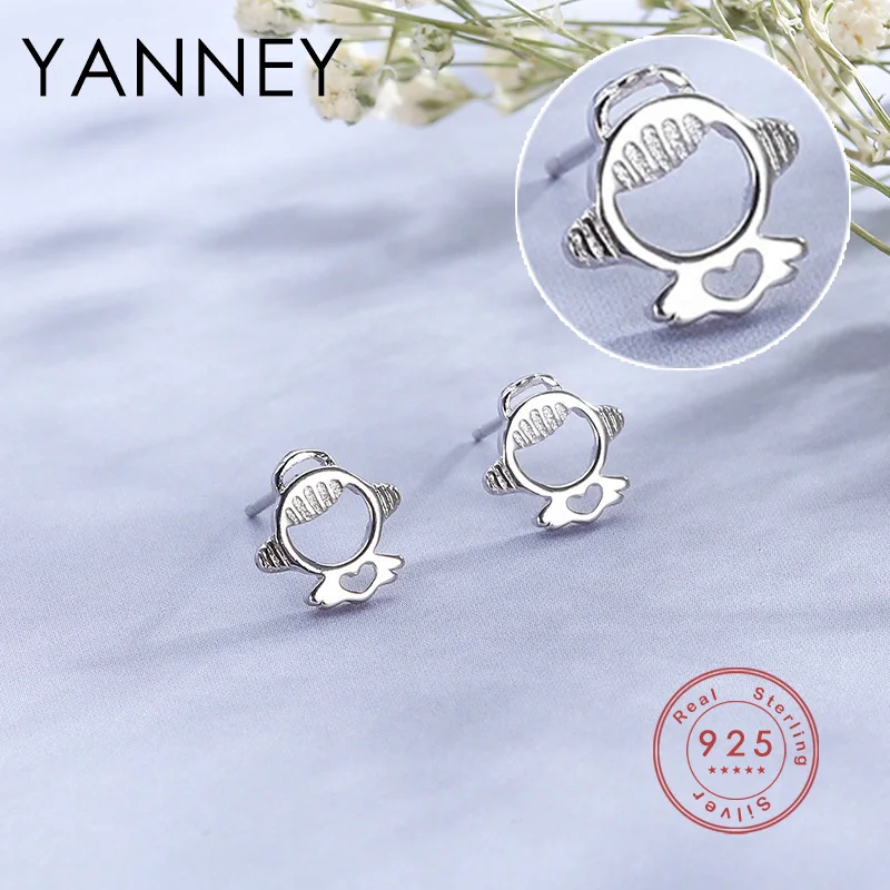 YANNEY Silver Color Fashion Angel Stud Earrings Simple And Fresh Hollow Jewelry Accessories For Little Girls
YANNEY Silver Color Fashion Angel Stud Earrings Simple And Fresh Hollow Jewelry Accessories For Little Girls
