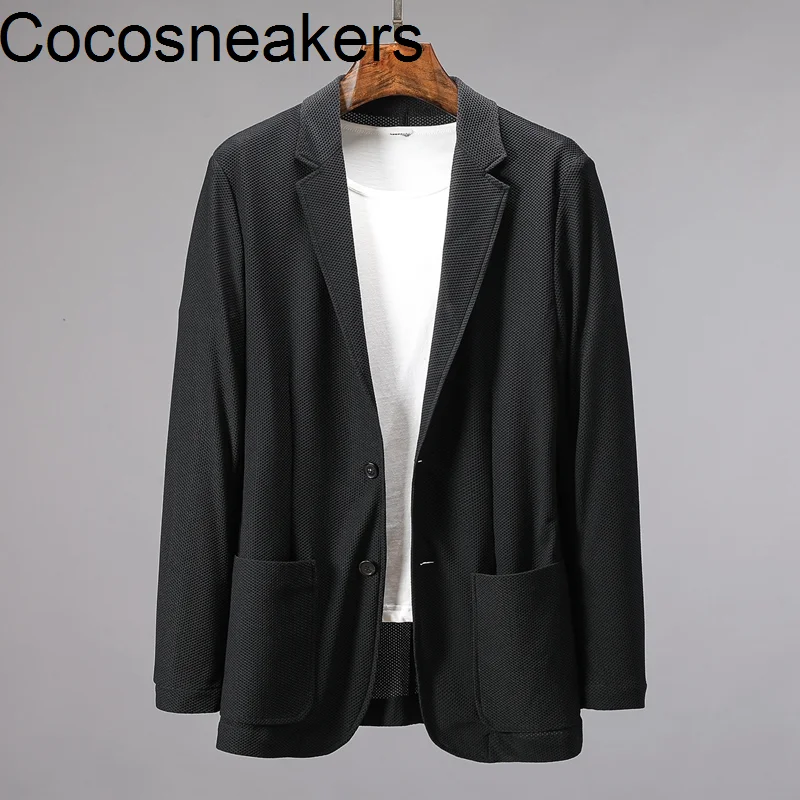 New products in spring and summer: high comfort, breathable, hollowed out mesh, soft and elastic thin suit, men's coat, simple 
New products in spring and summer: high comfort, breathable, hollowed out mesh, soft and elastic thin suit, men's coat, simple