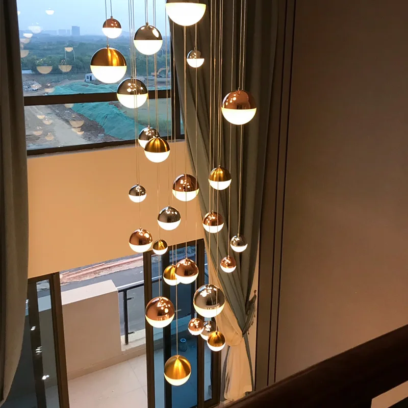 Stair chandelier modern led dome lamp stair lamp Nordic single family villa stair long chandelier attic can be customized
Stair chandelier modern led dome lamp stair lamp Nordic single family villa stair long chandelier attic can be customized