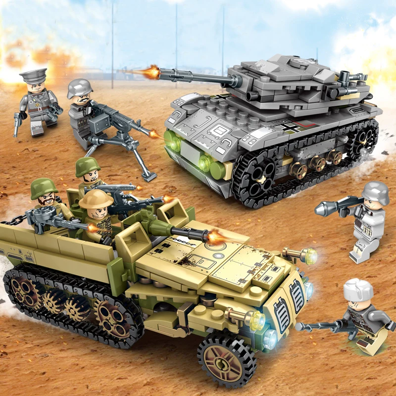 1061Pcs Military Technic Iron Empire Tank Building Blocks Sets Weapon War Chariot Creator Army WW2 Soldiers Bricks Toys
1061Pcs Military Technic Iron Empire Tank Building Blocks Sets Weapon War Chariot Creator Army WW2 Soldiers Bricks Toys