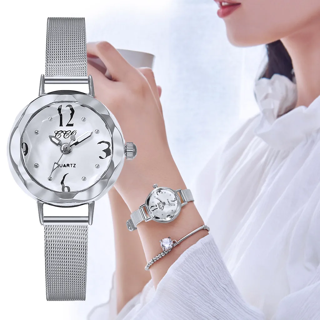 CCQ женские часы reloj mujer Часы relogio feminino кварцевые из нержавеющей стали ремешок Newv