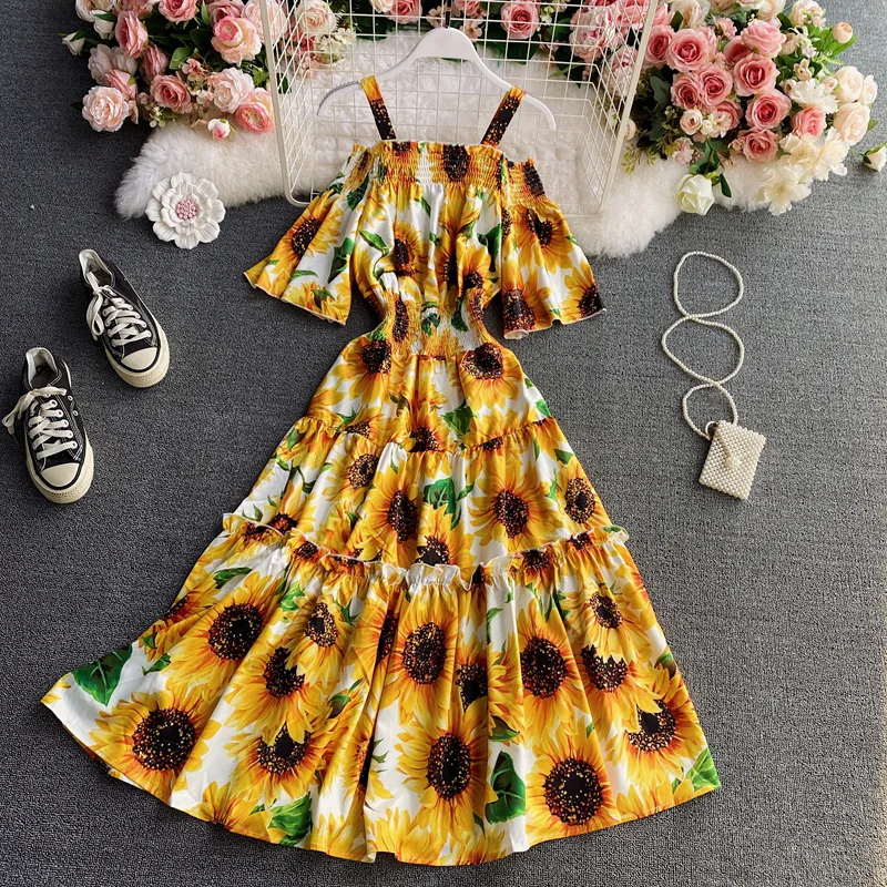 Fashion Runway Designer Summer Off The Shoulder Strap Midi Floral Dresses for Women 2021 Casual Vacation Vestido Female Clothing
Fashion Runway Designer Summer Off The Shoulder Strap Midi Floral Dresses for Women 2021 Casual Vacation Vestido Female Clothing