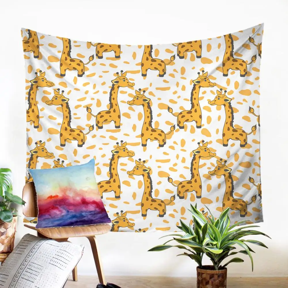 3D Wall Tapestry Cartoon Home Textiles Cute Giraffe Motif Gobelin Beauteous Wall Hanging For Living Room Bedroom Fabic MAcrame
3D Wall Tapestry Cartoon Home Textiles Cute Giraffe Motif Gobelin Beauteous Wall Hanging For Living Room Bedroom Fabic MAcrame