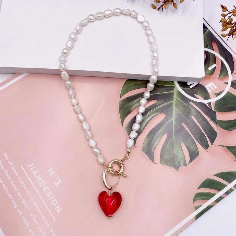 Minar Romantic Irregular Freshwater Pearl Necklace for Women Royal Blue Green Red Love Heart Pendant Choker Necklaces Wholesale
Minar Romantic Irregular Freshwater Pearl Necklace for Women Royal Blue Green Red Love Heart Pendant Choker Necklaces Wholesale