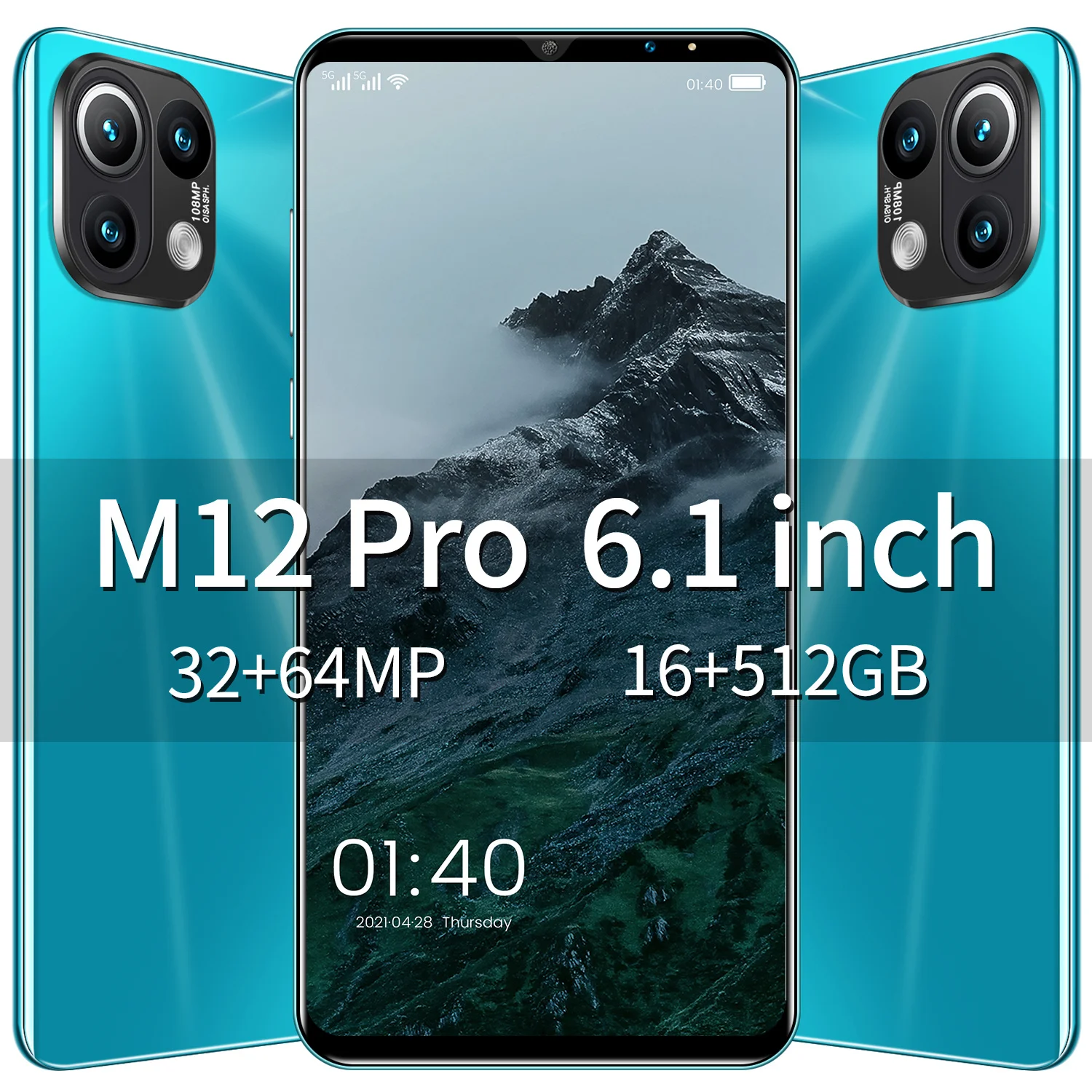 Factory Sale M12 Pro Global Version Mobile Phone 16G 512G 6000mAh Battery Snapdragon 888 32MP 64MP Camera Face ID 5G Android10
Factory Sale M12 Pro Global Version Mobile Phone 16G 512G 6000mAh Battery Snapdragon 888 32MP 64MP Camera Face ID 5G Android10