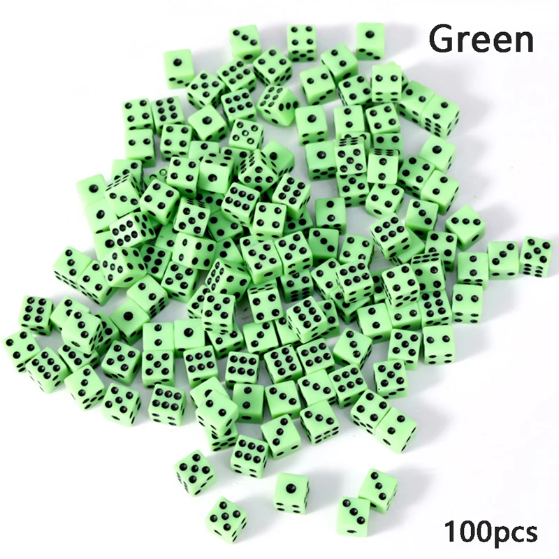 100Pcs Zwart/Geel/Wit/Groen/Rood Vierkante Punt Dobbelstenen Puzzel Game Sturen Kinderen 6 Zijdig dice Diy Game Accessoire
100Pcs Zwart/Geel/Wit/Groen/Rood Vierkante Punt Dobbelstenen Puzzel Game Sturen Kinderen 6 Zijdig dice Diy Game Accessoire