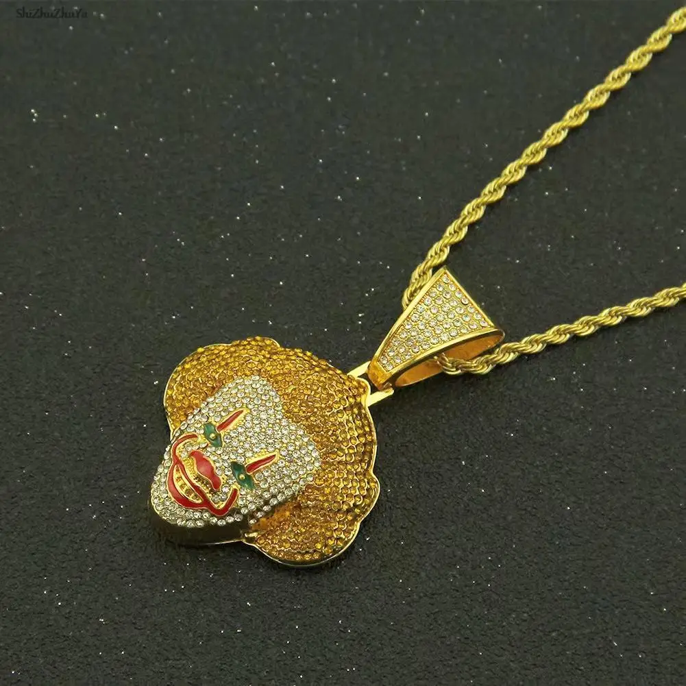 Retro personality exaggerated full diamond three-dimensional clown pendant necklace hip hop rock long chain men's accessories
Retro personality exaggerated full diamond three-dimensional clown pendant necklace hip hop rock long chain men's accessories