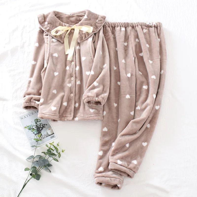 Autumn Winter Pajamas Set Pijama Mujer Women Warmth Thickening Plus Velvet Soft Flannel Nightshirt Korean Style Ladies Homewear
Autumn Winter Pajamas Set Pijama Mujer Women Warmth Thickening Plus Velvet Soft Flannel Nightshirt Korean Style Ladies Homewear