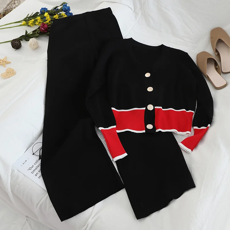 Women Knitted Single Breasted Sweater Jacket Casual Suit Spring Autumn 2 Piece Set Knit Pants Suit Femme Knitwear Clothes
Women Knitted Single Breasted Sweater Jacket Casual Suit Spring Autumn 2 Piece Set Knit Pants Suit Femme Knitwear Clothes