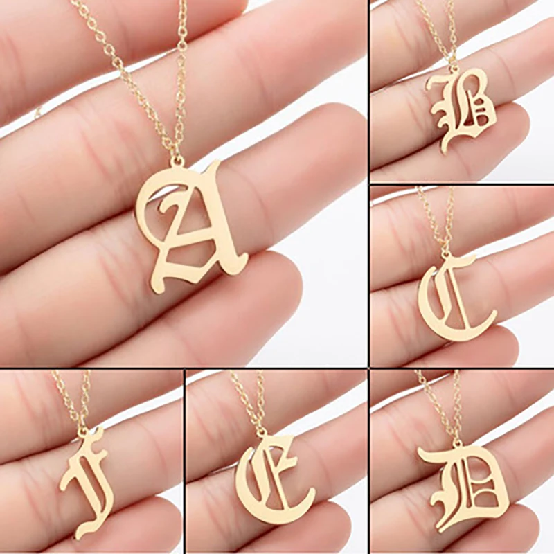 Fashion Stainless Steel Gold A-Z Necklace For Women 26 English Letter Pendant Choker Neck Chain Simple Small Jewelry for Girls
Fashion Stainless Steel Gold A-Z Necklace For Women 26 English Letter Pendant Choker Neck Chain Simple Small Jewelry for Girls