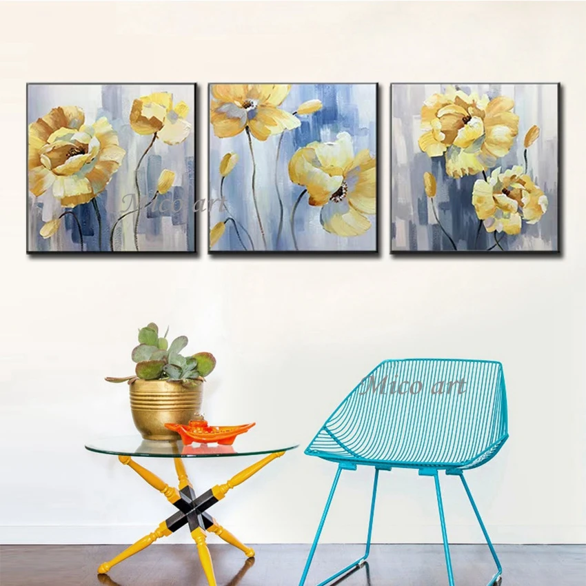 No Framed Hand Painted Handmade Three Yellow Flowers And Wall Art 100% Hand Drawn Abstract Oil Painting On Canvas Living Room A
No Framed Hand Painted Handmade Three Yellow Flowers And Wall Art 100% Hand Drawn Abstract Oil Painting On Canvas Living Room A