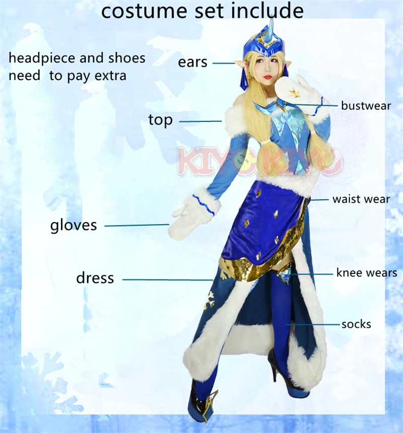 Женский костюм для косплея LOL Ice and Snow Festival, костюм для косплея Soraka, зимний чудо, Рождество, можно изготовить на заказ
Женский костюм для косплея LOL Ice and Snow Festival, костюм для косплея Soraka, зимний чудо, Рождество, можно изготовить на заказ