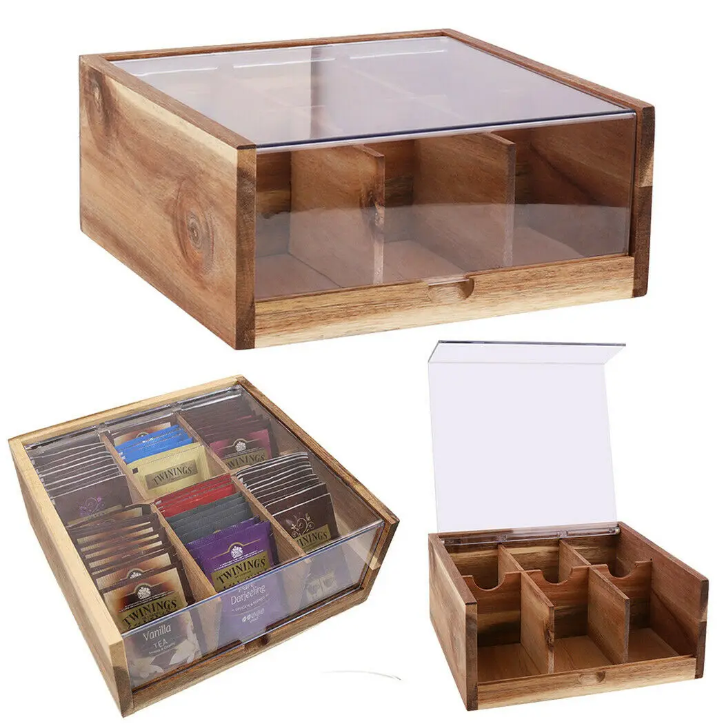 Bamboo Tea Box Storage Organizer Taller Size Holds Standing or Flat Tea Bags 6 Adjustable Chest Compartments Natural Wooden
Bamboo Tea Box Storage Organizer Taller Size Holds Standing or Flat Tea Bags 6 Adjustable Chest Compartments Natural Wooden