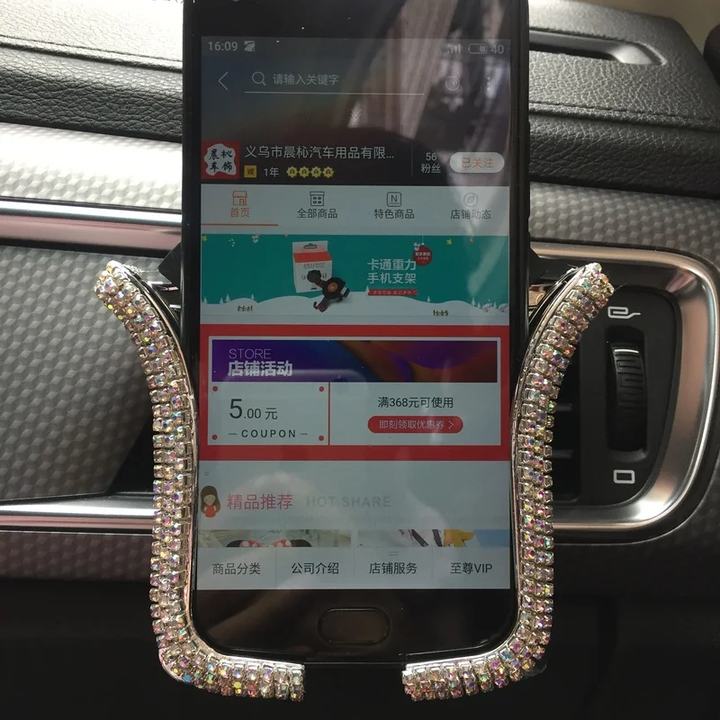 Bling Rhinestone Car Phone Holder Air Vent Mount Crystal Diamond U-shaped Auto Stand Bracket Decoration for IPhone Samsung
Bling Rhinestone Car Phone Holder Air Vent Mount Crystal Diamond U-shaped Auto Stand Bracket Decoration for IPhone Samsung