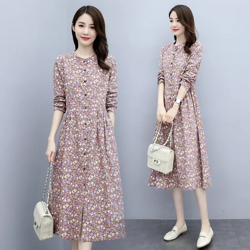 Small shredded cotton linen dress in the long 2021 spring and autumn dress new slim temperament long-sleeve printed bottom skirt
Small shredded cotton linen dress in the long 2021 spring and autumn dress new slim temperament long-sleeve printed bottom skirt