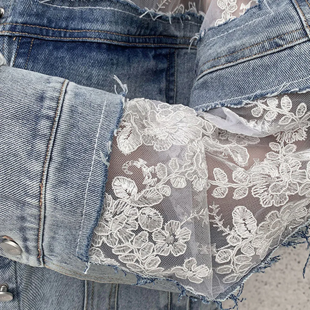 Jacket Summer 2021 Thin Mesh Lace Patchwork Fashion Hollow Batwing Sleeves Embroidery Floral Female Casual Denim Tops Coat
Jacket Summer 2021 Thin Mesh Lace Patchwork Fashion Hollow Batwing Sleeves Embroidery Floral Female Casual Denim Tops Coat