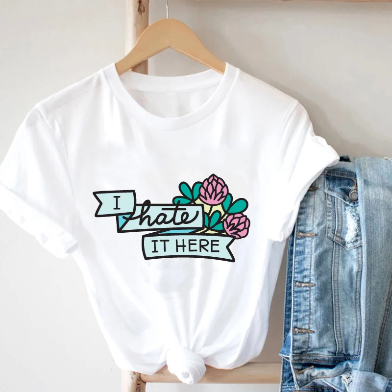 I Hate It Here Flower Print T-shirts Women Summer Graphic Tee Aesthetic Tshirts For Women Casual Short Sleeve Ladies Tops
I Hate It Here Flower Print T-shirts Women Summer Graphic Tee Aesthetic Tshirts For Women Casual Short Sleeve Ladies Tops
