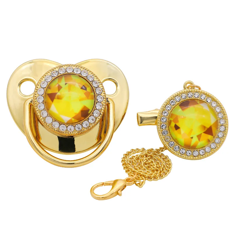 Luxury Diamond Baby Bling Pacifier Pacifier Clips BPA Free Silicone Infant Nipple Gold Bling Newborn Dummy Soother TOY-058
Luxury Diamond Baby Bling Pacifier Pacifier Clips BPA Free Silicone Infant Nipple Gold Bling Newborn Dummy Soother TOY-058