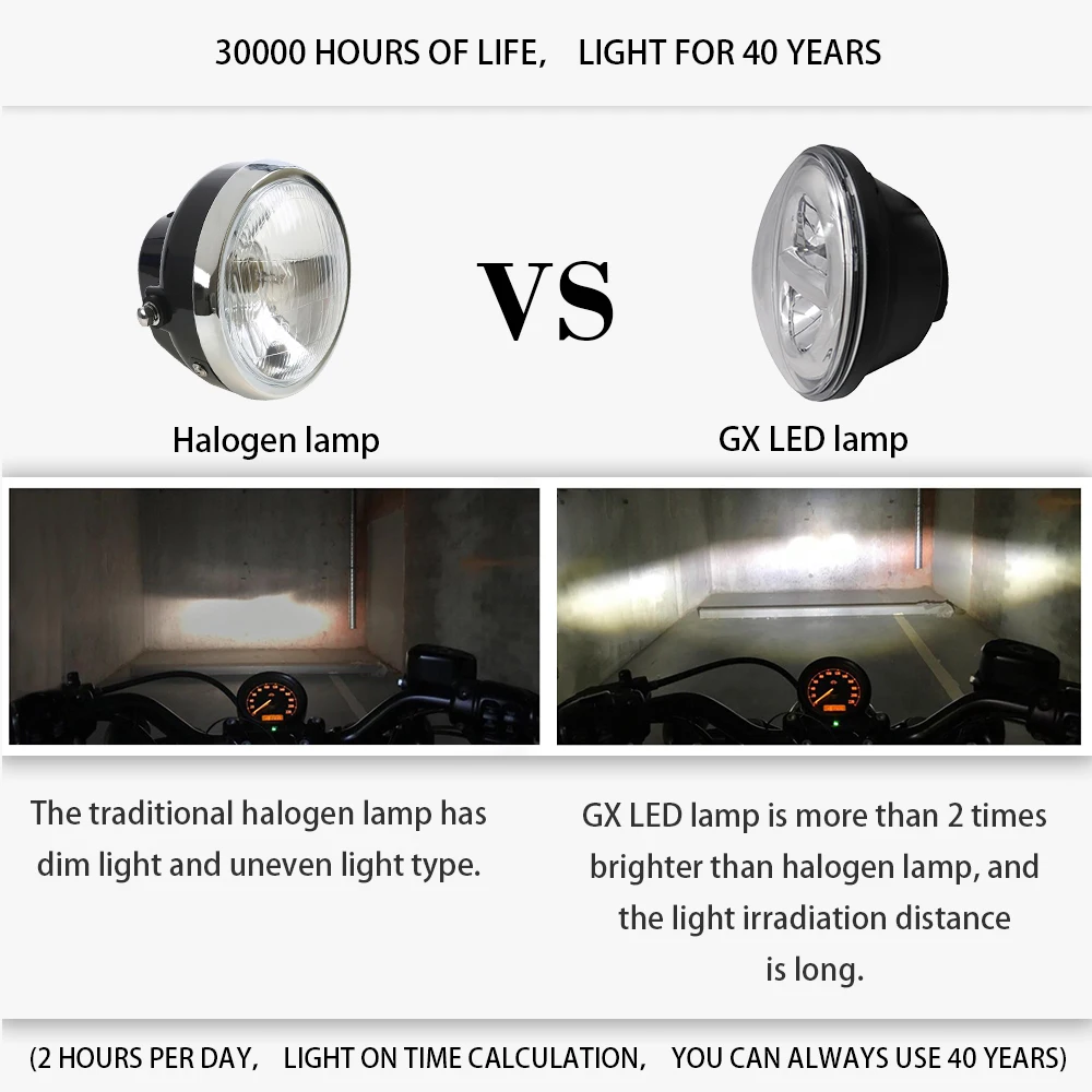 7 Inch Chrome for LED Headlight+ 2x 4-1/2" Chrome Fog Light Passing Lamps for Motorcycle Headlamp
7 Inch Chrome for LED Headlight+ 2x 4-1/2" Chrome Fog Light Passing Lamps for Motorcycle Headlamp