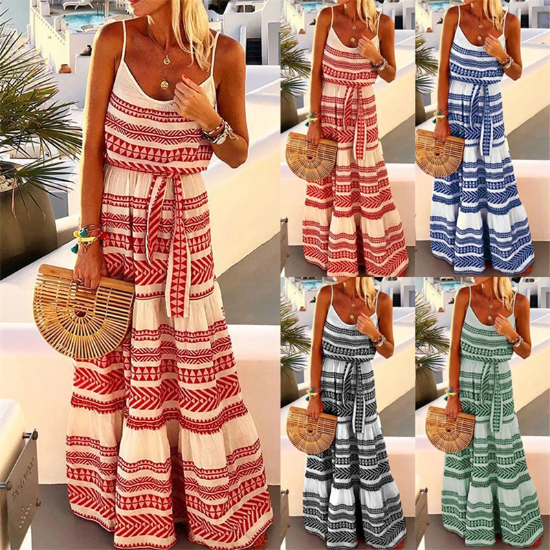 Fashion Robe Femme Feminino Vestido De Festa Jurken Women Dress Beach Casual V-Neck Print Bohemian Ankle-Length Spaghetti Strap
Fashion Robe Femme Feminino Vestido De Festa Jurken Women Dress Beach Casual V-Neck Print Bohemian Ankle-Length Spaghetti Strap