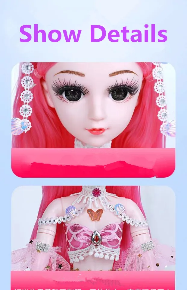Кукла BJD куклы русалки 60 см модные 18 шарнирных шариков с одеждой наряд обувь парик