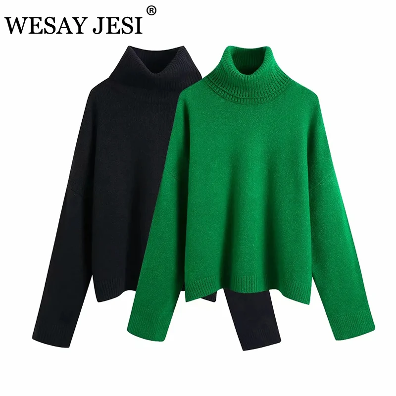 WESAY JESI ZA 2021 Autumn New Women Sweater Pullover Female Turtleneck olid Color Knitted Pullover Ladies Loose Casual Jumper
WESAY JESI ZA 2021 Autumn New Women Sweater Pullover Female Turtleneck olid Color Knitted Pullover Ladies Loose Casual Jumper