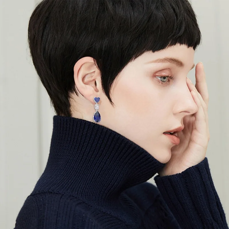 Fashion Silver Color Drop Earrings For Women Jewelry Ladies Earrings Shining Blue AAA Zircon Luxury Earrings For Girls Gift
Fashion Silver Color Drop Earrings For Women Jewelry Ladies Earrings Shining Blue AAA Zircon Luxury Earrings For Girls Gift