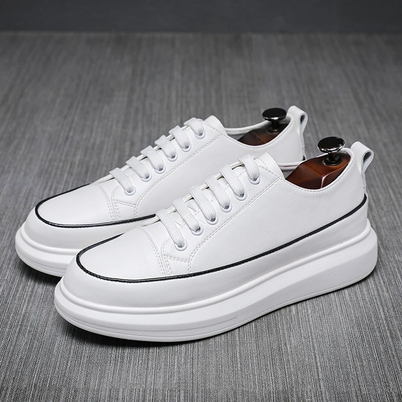 New Autumn Men White Casual Shoes Top Quality Leather Shoes Mens Hard-Wearing Male Casual Sneakers Low Top Men Designer Sneakers
New Autumn Men White Casual Shoes Top Quality Leather Shoes Mens Hard-Wearing Male Casual Sneakers Low Top Men Designer Sneakers